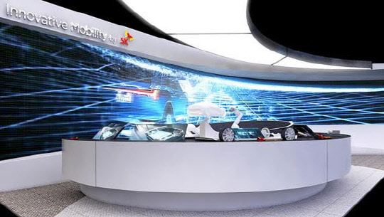 SK관계사 소비자가전쇼(CES) 공동 전시 부스. <SK이노베이션 제공>